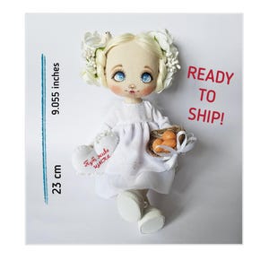 READY TO SHIP! Personalized Guardian Angel Doll, Soulful Guardian Angel Doll, Handcrafted Angel Doll, Charming Handmade Keepsake