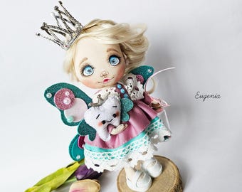 Whimsical Tooth Fairy Textile Doll for Your Little On, Handmade Fabric Tooth Fairy Doll, Unique Textile Tooth Fairy Collectible