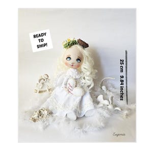 READY TO SHIP! Personalized Guardian Angel Doll, Soulful Guardian Angel Doll, Handcrafted Angel Doll, Charming Handmade Keepsake