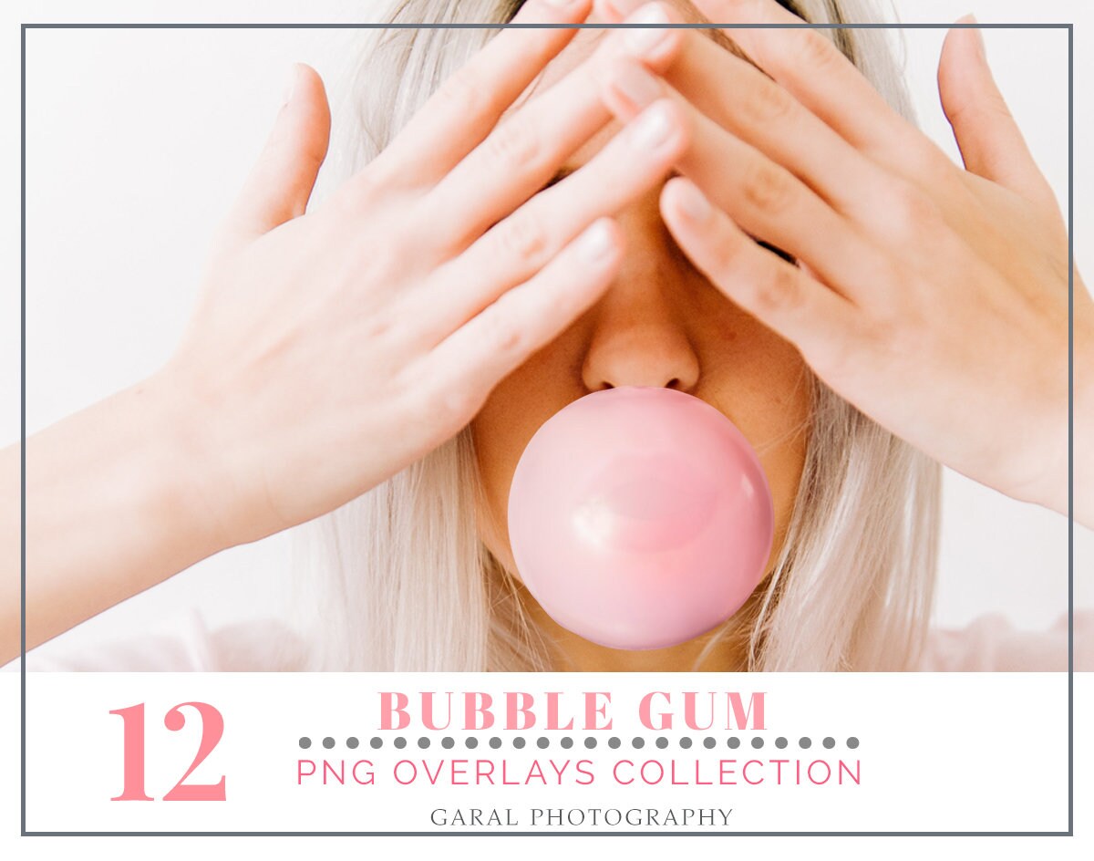 BUBBLE GUM BUBBLES Overlays Overlay Png Etsy