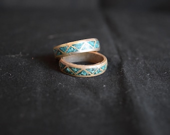Vintage Navajo/sydvästlig silver- och turkosring