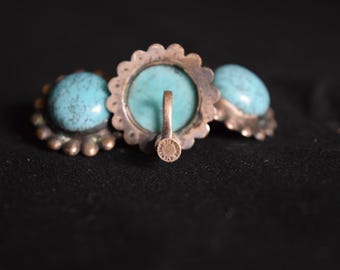 boucles d'oreilles vintage turquoise et sud-ouest des États-Unis