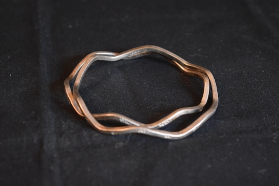 Mexican Silver Bangle Bracelets 2 - image 1
