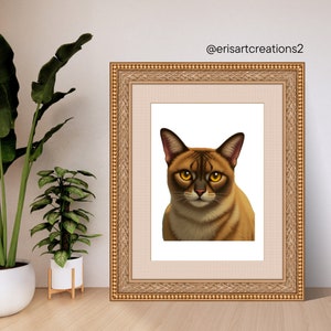 Retrato digital personalizado de gato Arte de gato personalizado Regalo conmemorativo para mascotas Regalo para amantes de los gatos Ilustración de gato personalizada Descarga digital Impresión de arte para mascotas