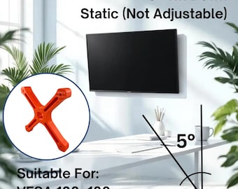 TLG VESA Fixed 5 Degree Tilt-Down Angle Adapter 100x100mm UNIVERSAL Spacer (M4)