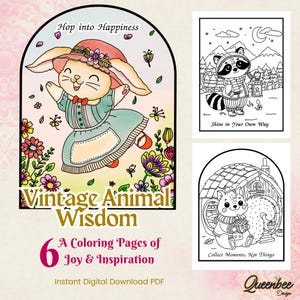 Vintage Animal Wisdom: A Coloring Pages of Joy & Inspiration – Digital ...