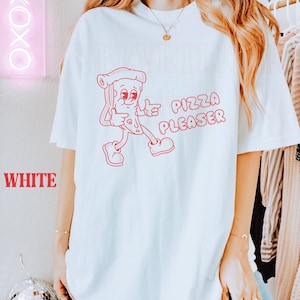 Pizza Pleaser Retro Tee, Unisex Relaxed Adult Graphic Tee, Vintage 90s Tshirt, Pizza Lover Shirt, Graphic Tattoo Tee Funny, Oversized Tee
