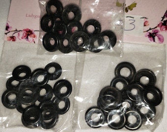 52 Pieces Black Grommets And Washers Set Corset Hardware Supply Costuming Bodice Lacing Leatherwork 10mm