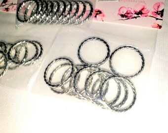30 Pieces Twisted Silver Lacing Rings Corset Lacing Supply For Renaissance Reenacting Costuming Jewelry Supplies NOT Jump Rings  15mm
