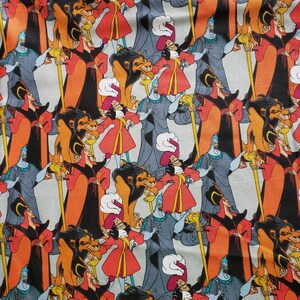 Disney Fabric Male Villain Collective Pattern Cosplay Cotton Quilt Hook Scar Jafar Hades Sewing Material By The .5 Yard