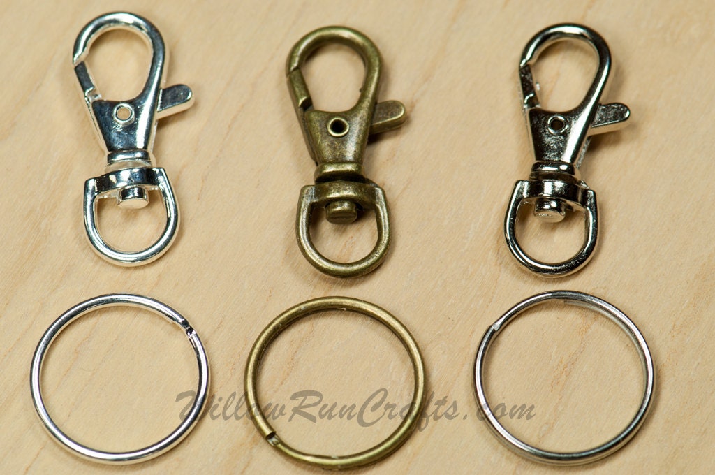 Triangle Key Chain Parts - Set of 10 - Key Ring Assembly - Crafts