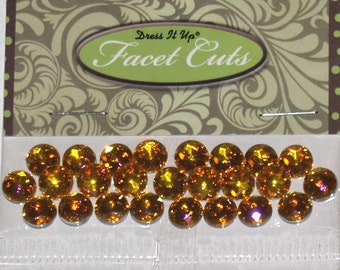 Facet Cut Small Circle Topaz Iridescent Flat Back Dots set of 23  Dress it Up Buttons