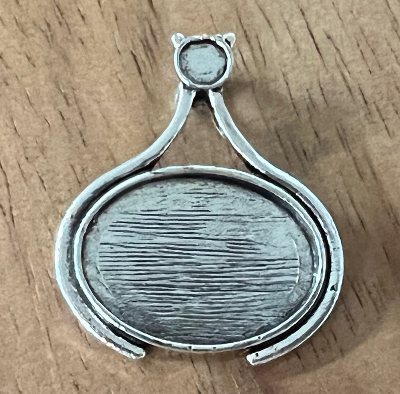 10 pcs 18 x 25mm Antique Silver Pendant Trays 19-18-500 Blank Bezel Cabochon Setting with optional Glass image 1