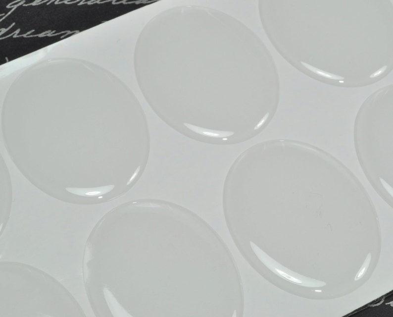 18 x 25mm Oval Clear Epoxy Dome Stickers, Resin Stickers 01-05-197 image 1