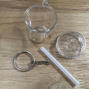 Snow globe cup keychain hot sale