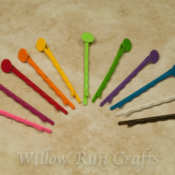 Discounted 100 Pack Colored Bobby Pins with 8mm Glue Pad  (07-34-702)