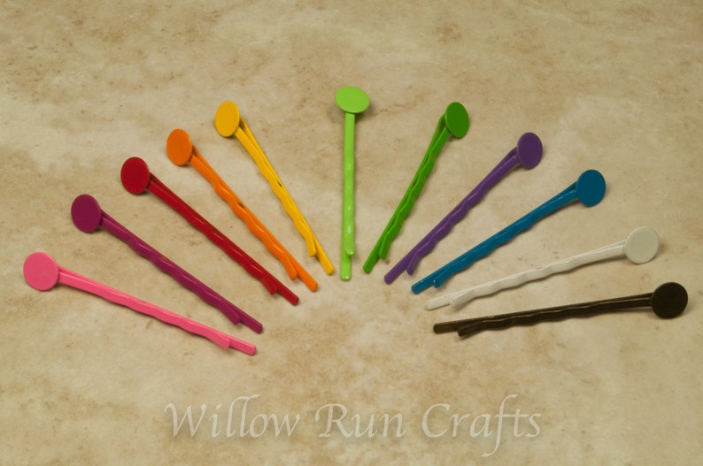 07-34-702 100 Pack Colored Bobby Pins with 8mm Glue Pad