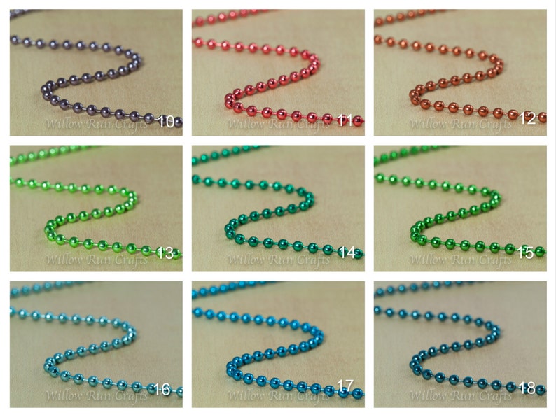 50 Colored Ball Chain Necklaces 24 Inch Chain 1.5 Mm With Etsy
