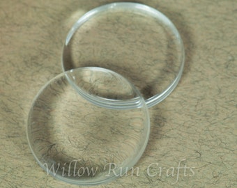 DISCOUNT 100 Pack 24mm Ultra White Clear Glass 24mm Circles (09-07-540)