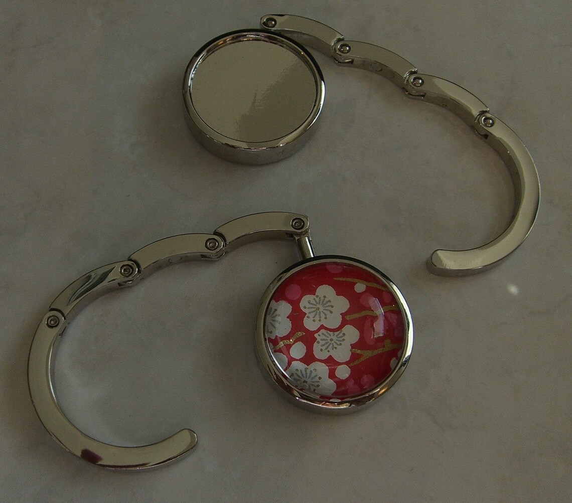 10 Purse Hook Hangers With 10 Glass Domes 30mm Foldable Purse Etsy