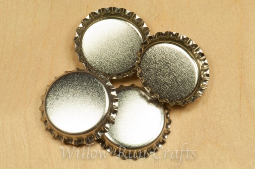 50 Silver Bottle Caps 0302110 Etsy