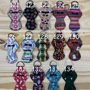 Chapstick Holder Neoprene Key Chain, Many Designs to choose from PLEASE READ DESCRIPTION as there are limited quantities per design image 6