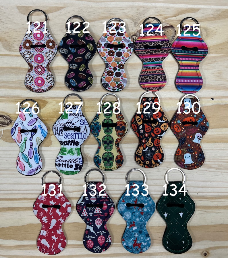 Chapstick Holder Neoprene Key Chain, Many Designs to choose from PLEASE READ DESCRIPTION as there are limited quantities per design image 6