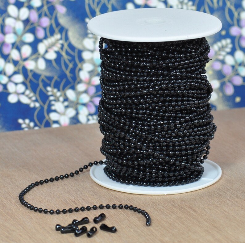 1 Spool Black Ball Chain Spool 1.5 Mm 100 Feet With 100 Etsy