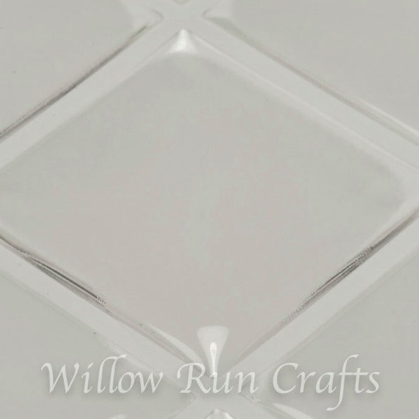 Square Clear Epoxy Domes Stickers, 1 inch Square Epoxy, (01-05-220)  Resin Stickers for Pendant trays