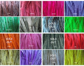 50 Organza Ribbon Cord Necklaces, Mix of Colors 18" Length