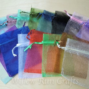 15 Pack 3x4 Organza Gift bags, 3 in x 4 in, Mix of Colors (222-222-222)