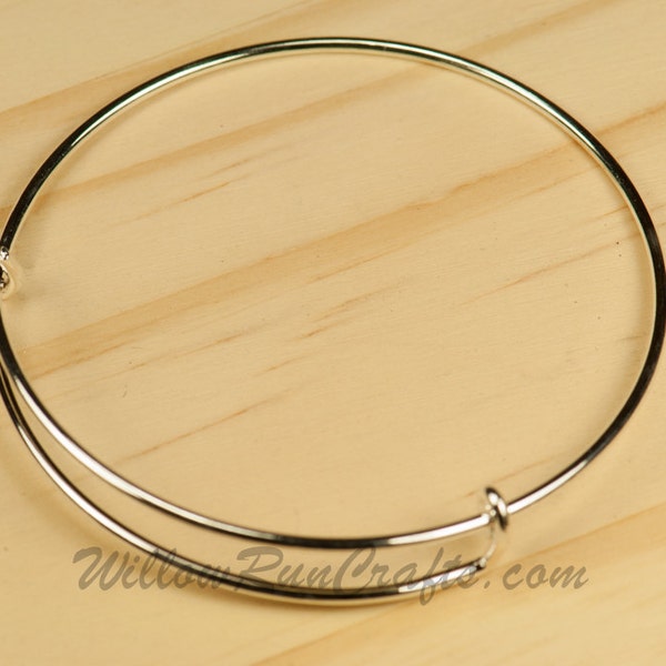 Set of 10 Expandable Bracelets Bangle in Silver (07-10-440)