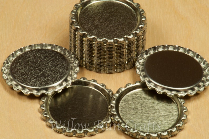 50 Flattened Silver Bottle Caps 0304220 Etsy