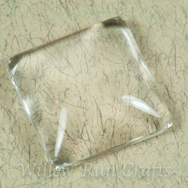 20 Pack 16mm Earring Size Glass Square Cabochons   (09-11-752)