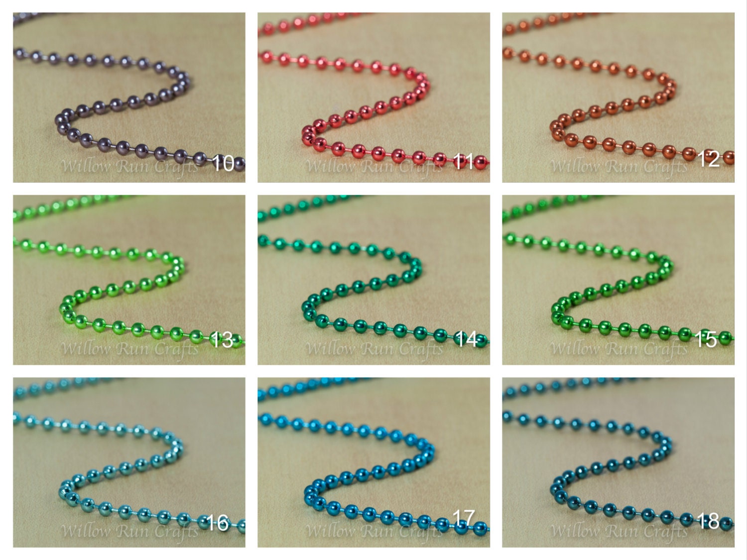 40 Colored Metal Ball Chain 2.4mm Necklaces With Connectors Etsy