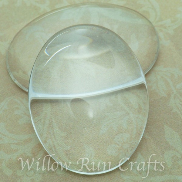 Discounted 50 Pack 30 x 40mm Oval Glass Cabochans  (09-11-750)