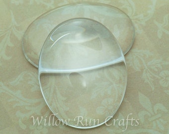 20 Pack 30 x 40mm Oval Glass Cabochons  (09-11-750)