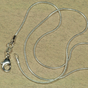 10 Snake Chains 18", Silver Plated Snake Chain Necklaces, Silver Necklace