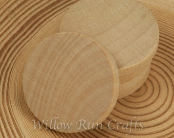 100 Pack 1 inch Wood Circle Disc with Straight Edge (23-20-152)