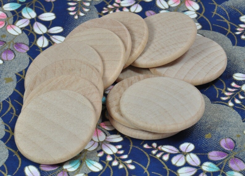 100 Pack 1 inch 25mm Wood Circle Disc 23-20-150 image 2