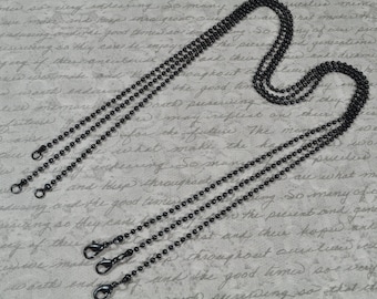 50 High Quality 20 inch Black Ball Chain 2.4 mm with Lobster Clasp. (15-40-308)