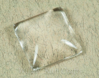 100 Pack 25mm Glass Square Cabochons (1 inch) (09-11-760)