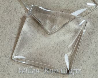 20 Pack 35mm Square Glass Cabocons (09-11-762)
