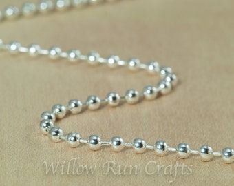 25 High Quality 20 inch Shiny Silver Plated Ball Chain Necklaces 2.4 mm with Lobster Clasp. (15-40-306)