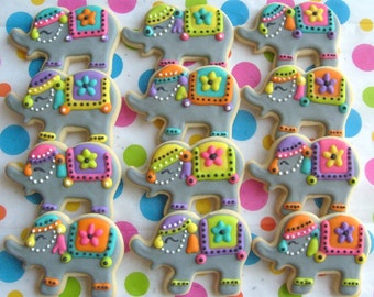 Elephant Cookies - Circus Elephant Cookies - 1 Dozen