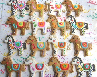 Carosel Horse Cookies - Horse Cookies - 1 Dozen