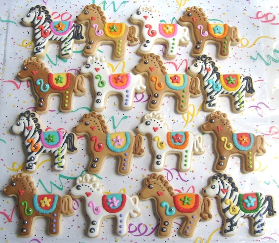 Carosel Horse Cookies - Horse Cookies - 1 Dozen by Lori’s Place | Catch