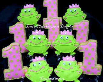 Princess Frog 1st Birthday - 12 Cookies