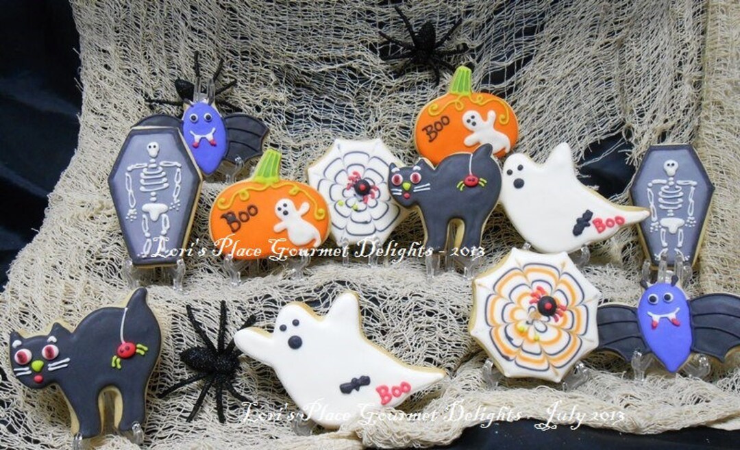 HALLOWEEN COOKIES Halloween Cookie Mix Halloween Decorated Cookies 12 Assorted Cookies Etsy