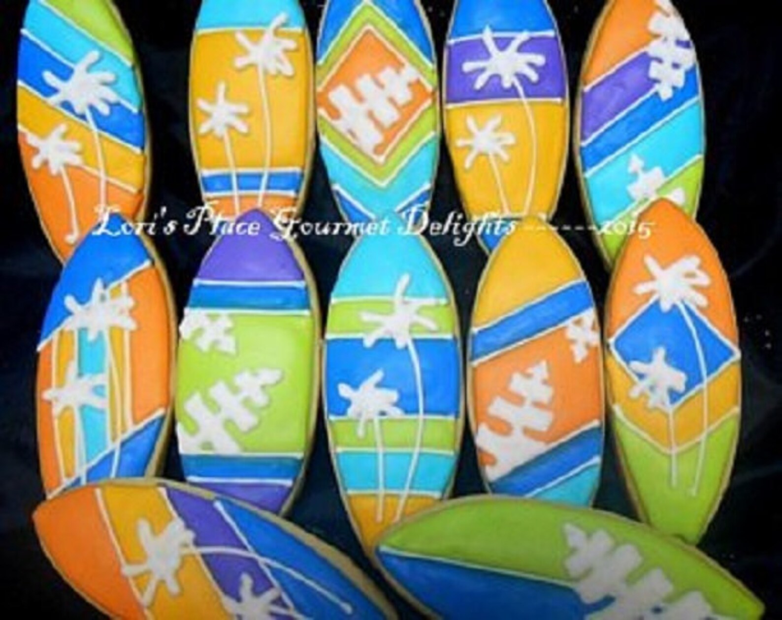 Surfboard Cookies Surfboard Cookie Favors Decorated Etsy
